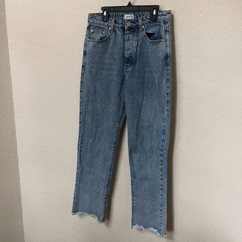 SUPERDOWN x REVOLVE | Straight Leg Marilyn Frayed Hem Jean Medium Wash | Size 28 - Picture 2 of 9